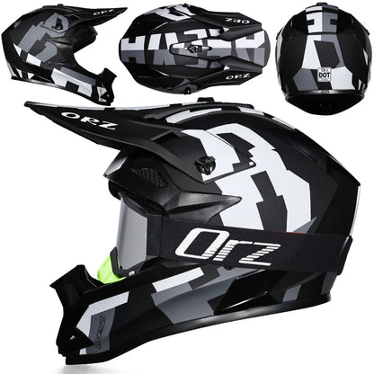 DOT Approved Off Road Helmet with Goggles Motocross Helmet Dirt Bike ATV Motorcycle Helmet Moped Dirtbike Racing Dirtbike Helmet