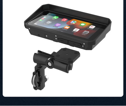 JMCQ Portable 6.25 inch Motorcycle GPS Navigation IPX7 Waterproof Wireless CarPlay Android Auto Drive Recorder Support 4K DVR