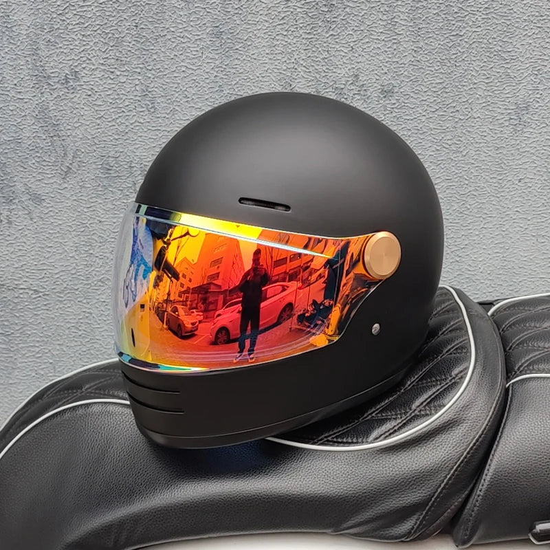 ORZ Retro full face motorcycle helmet - Classic design, suitable for both men and women, with safety protection certified by 806
