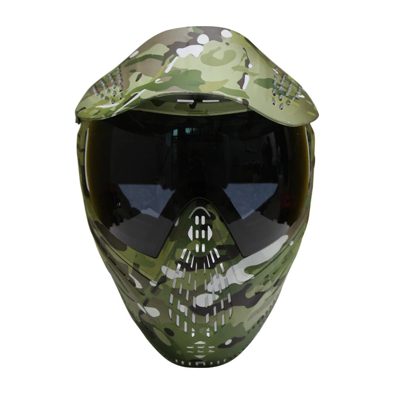 GREAT II Lotus Camo Tactical PAINTBALL MASK with Visor Airsoft Mask with DYE I4 Thermal Lens