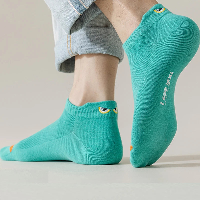5/10 Pairs Man Short Socks Ankle Boat Socks Breathable Casual Athletic Socks Women Summer Thin Low-Cut Male Socks