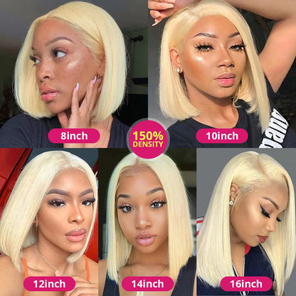 613 Bob Honey Blonde Lace Front Human Hair Wigs For Women Human Hair Remy Brazilian Cheap 13x4 Straight Short Bob Wig 10 14 Inch