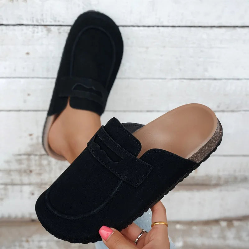 Smile Summer Fashion Women Mules Cork Clogs Slippers New Men Suede Clogs Slippers Outdoor Beach Sandals Nonslip Home Shoes Women