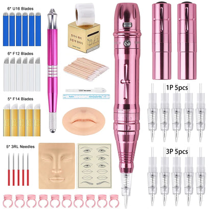 New Wireless PMU Tattoo Machine Permanent Makeup Microblading Eyebrow Lip Eyeliner Professiona Rotary Tattoo Pen Gun Kit