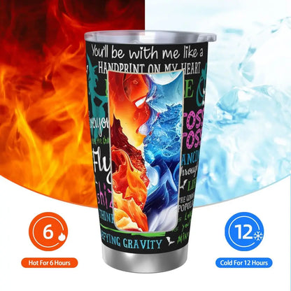 Halloween Wicked Musical Stainless Steel Tumbler Vacuum Insulated Mugs Thermal Cold Bottle Straw With Lid 20oz