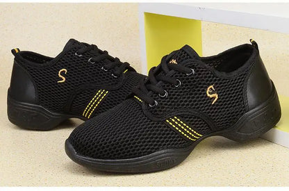 Lightweight Sneakers Fashion Sports Feature Soft Outsole Breathable Running Modern Dance Shoes Sneakers for Woman Practice Shoes