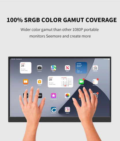 HGFRTEE 14 Inch Touch Screen Portable Monitor 100%sRGB 400cd/m2 Gaming Computer Expand Display For XBox PS4/ 5 Switch Loptop