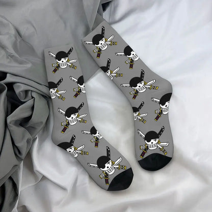 Fashion Men's Socks Harajuku Tony Tony Choppers Sock Luffys Zoros Trafalgar Law Anime Women's Socks Spring Summer Autumn Winter