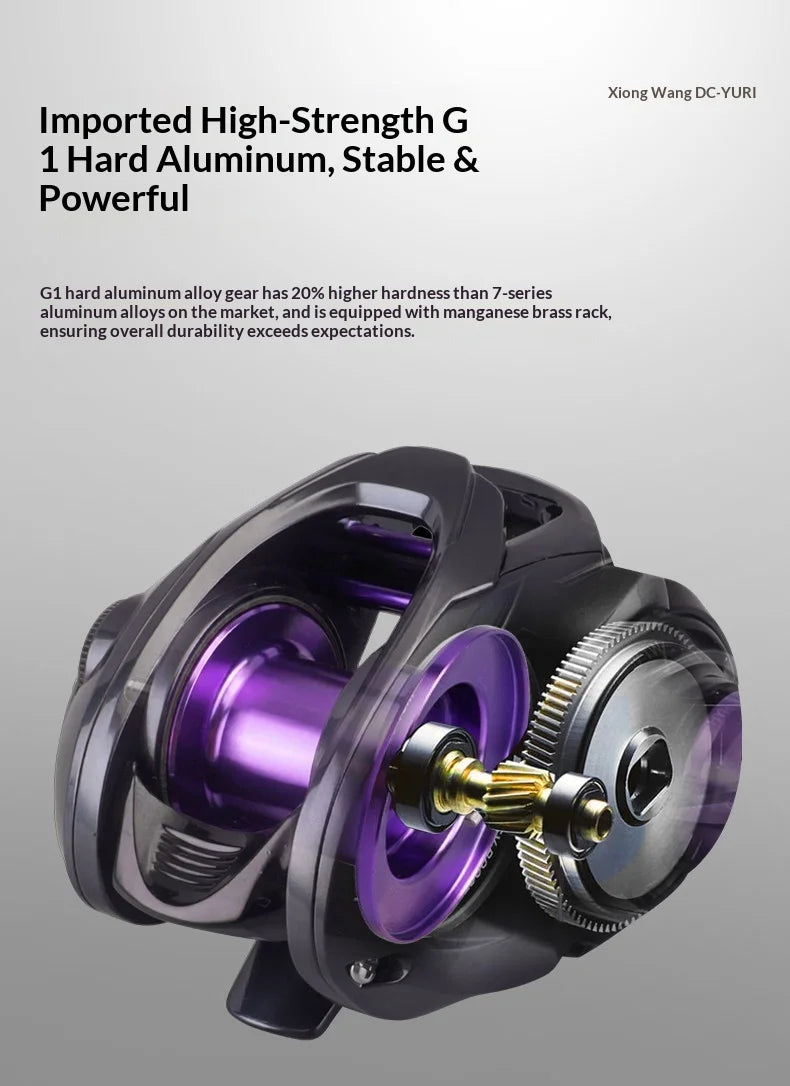 BEARKING YURI-DC Baitcasting Reel 5+1BB 7.1:1 158g Carbon Frame G1 Aluminum Gear Intelligent DC Brake Felt Drag Washer