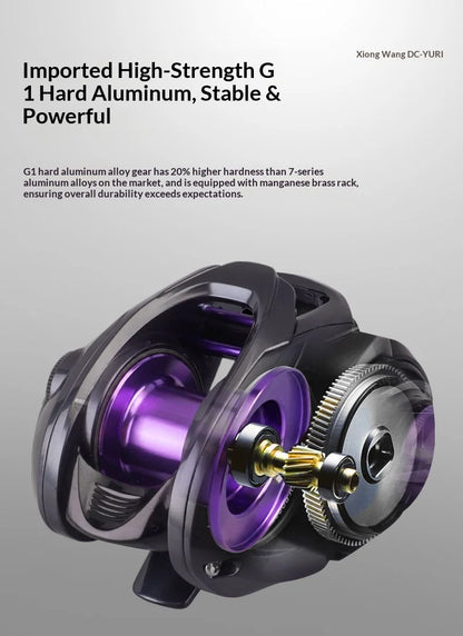 BEARKING YURI-DC Baitcasting Reel 5+1BB 7.1:1 158g Carbon Frame G1 Aluminum Gear Intelligent DC Brake Felt Drag Washer
