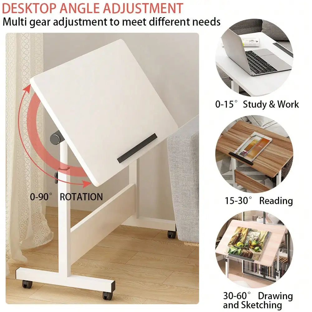 Foldable Standing Desk with Wheels – Compact Fixed-Height Table for Home Office & Small Spaces