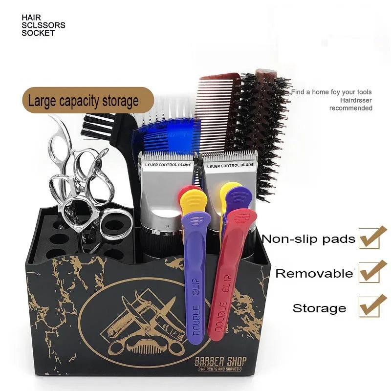 Barber Tools Storage Box Barbershop Hair Scissors Combs Clips Holder Large Capacity Rack Organizers Salon Tools Box Accessories