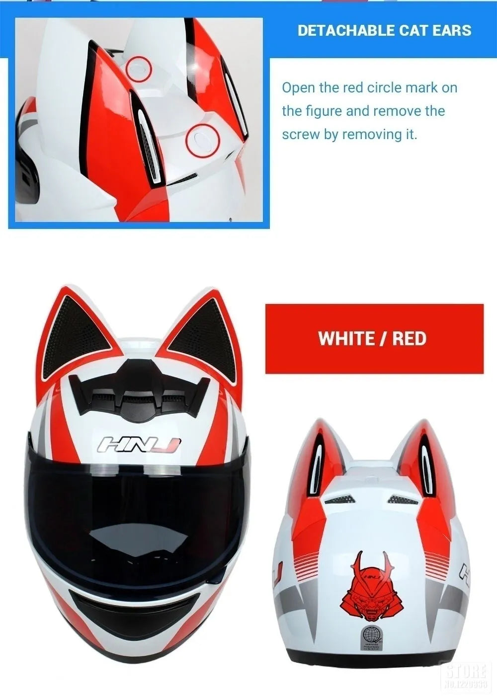 Capacete Casque Moto Motorcycle Full Face Helmet Women Moto Ear Helmets Personality Motorbike Helmet Cat Ear Helmet Motocross