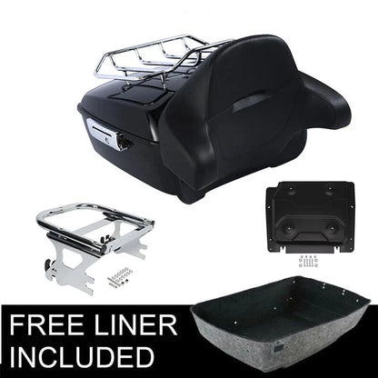 Motorcycle King Trunk Luggage Backrest 2 Up Mount Rack For Harley Touring Road King Electra Glide 1997-2008