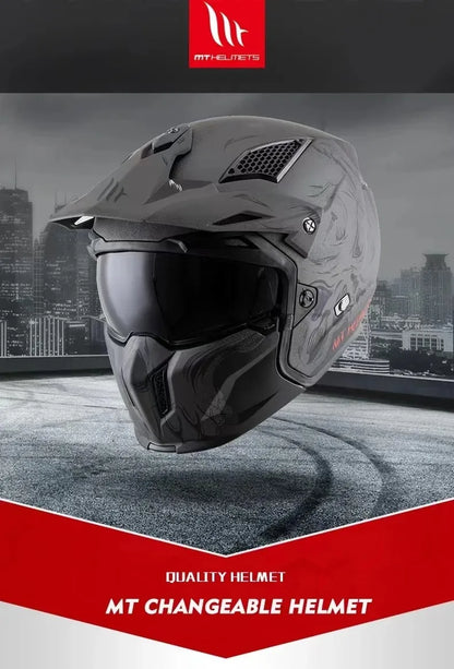 MT Street Fighter Motorcycle Helmet Detachable Combination Electroplated Gold Helmet ECE DOT Certification Full Face Casco Moto