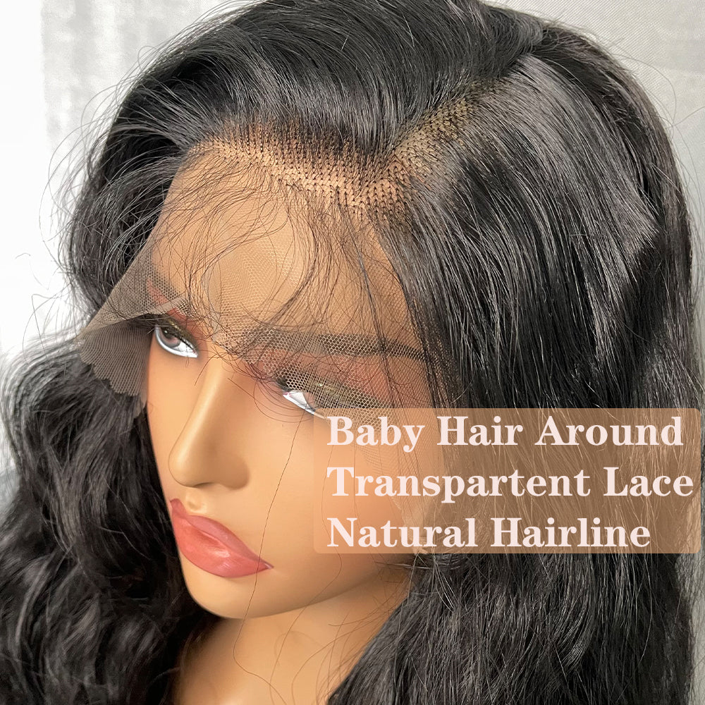 X-TRESS Synthetic Lace Front Hair Wigs for Women 32inch Long Loose Wave Black Color 13X6 Lace Frontal Wig with Natural Baby Hair