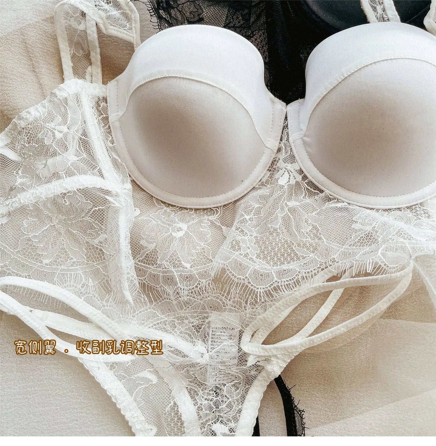 Women Lace Push Up Bra Wireless Thin Cotton Underwire Shaping Bras Anti Sagging Bralette 2 Piece Panty Set Sexy Lingerie S-XL