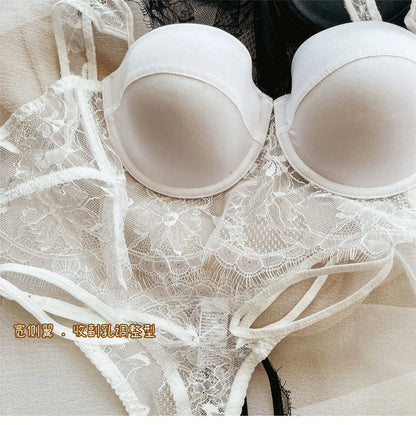 Women Lace Push Up Bra Wireless Thin Cotton Underwire Shaping Bras Anti Sagging Bralette 2 Piece Panty Set Sexy Lingerie S-XL