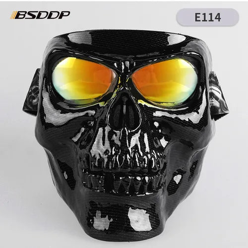 Skull Face Mask With Goggles Motorcycle Dust Masks Helmet Moto Casco Cycling Face Shield HD Cycling Glasses UV400 for Man Womem