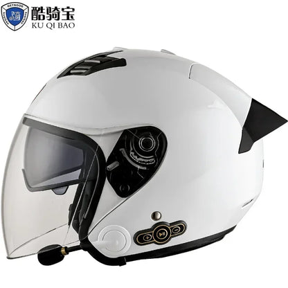 HOT DOT Approved Open Face 3/4 Motorcycle Helmet with Build-In Bluetooth Headset Earphone and Detachable Liner for honda