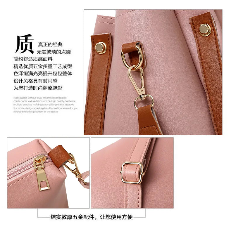 Fashionable Women's Shoulder Bag Hot Sale Of The Season New Style Mother-Child Multi-piece Set Colorful Ribbon Ladies Handbag Si