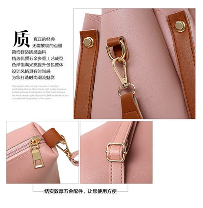 Fashionable Women's Shoulder Bag Hot Sale Of The Season New Style Mother-Child Multi-piece Set Colorful Ribbon Ladies Handbag Si