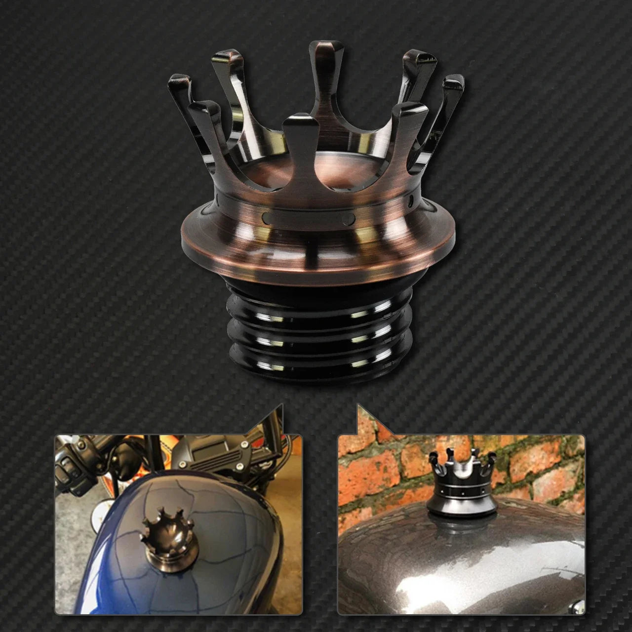 Motorcycle Gas Fuel Tank Cap Crown Style Tank Oil Cover For Harley Touring  Road King FLHR Sportster XL883 Softail Fat Boy Dyna