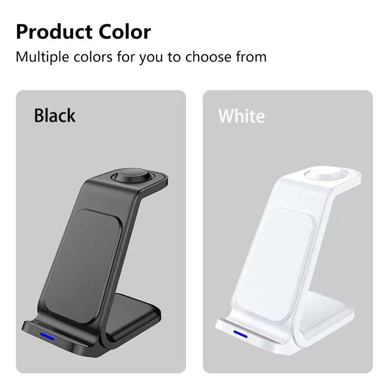 3 In 1 Magnetic Wireless Charger Stand For iPhone 16 15 14 13 Pro Max Apple Watch 9 8 AirPods Fast Charging For Samsung Xiaomi