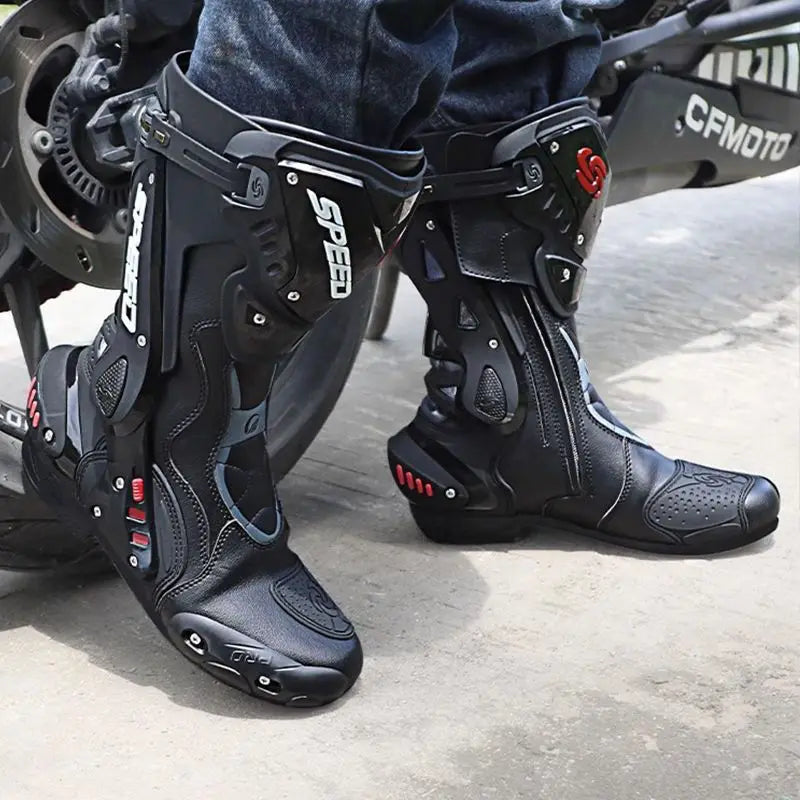 HOT  Men's Motorcycle Racing Waterproof Motorcycle Off-road Racing Rally Boots Four Seasons Anti-collision Protection Rider