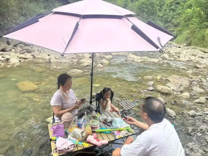 2.2M double-layer folding sunshade outdoor camping umbrella fishing tool beach sunshade umbrella windproof sunshade fishing