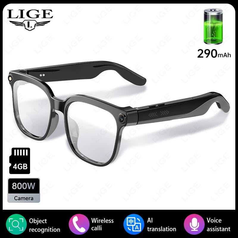 New AI Smart Glasses Camera 800W Bluetooth Sunglasses Women Photo Video Recording Dual Speaker Music Playback Smart Glasses Men