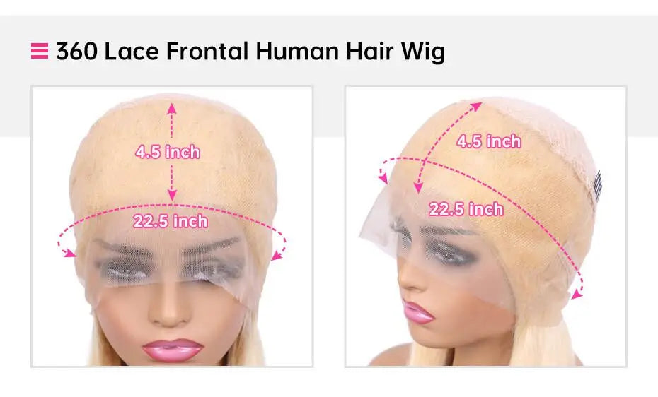 38 Inches 220 Density 360 Lace Frontal Wigs Straight Lace Frontal Wig 13x4 13x6 Blonde 613 Lace Front Human Hair Wigs For Women
