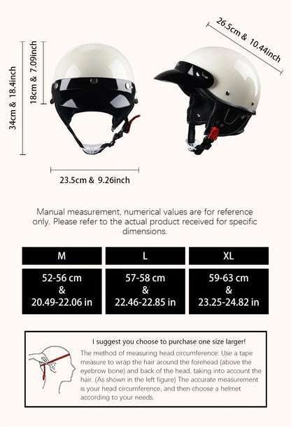 Cycking Motorcycle Helmet Four Seasons Riding Half Helmet Men Women Scooter Cute Retro