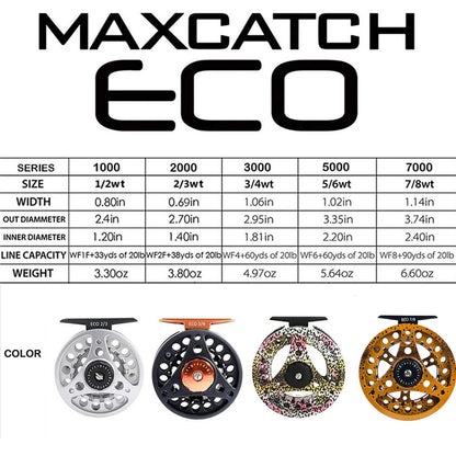 Maximumcatch Fly Fishing Reel 3/4/5/6/7/8 WT Large Arbor Die Casting Aluminum Fly Reel