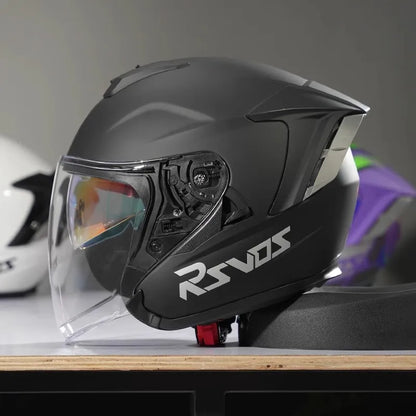 RSV DOT Motorcycle Helmet Double Visor 3/4 Half Helmets Scooter Casco Moto for Men Women Capacete Motorcycle Street Bike Gear