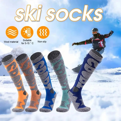 Skiing Socks Thermal Knee-high Cold Weather Warm Sock For Snowboarding And Mountaineering Socks Outdoor Activities