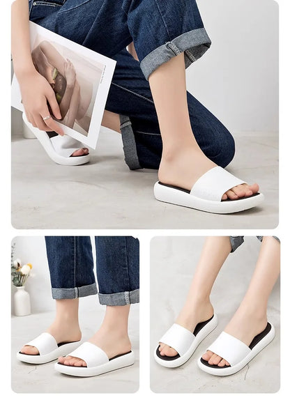LUOFU Ladies Slippers Anti-Slip Soft Sole Fashionable Thick Bottom Women's Slip-On Shoes Comfortable Home Footwear