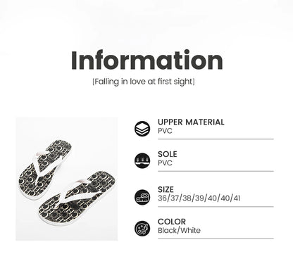 Flip Flops Men and Women Casual Shoes Luxury Brand Slippers Black White Shoes