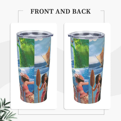 Moana and Pua Cartoon Movie Insulated Tumbler with Straws Stainless Steel Coffee Mugs Double Wall Car Bottle Cups 20oz