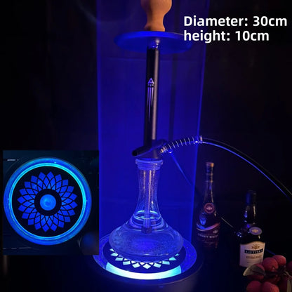 LED Smoking Table Lamp with Laser Light & Charging Base for Hookah Portable Neon Smoke Glow Lamp for Bar Party Laser Effects