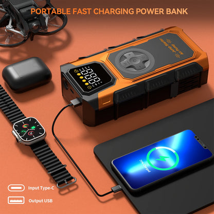 5000A Heavy-Duty Jump Starter With Air Compressor 12V Car Jumper Starter Portable Portable Pack With 150PSI Tire Inflator, All G