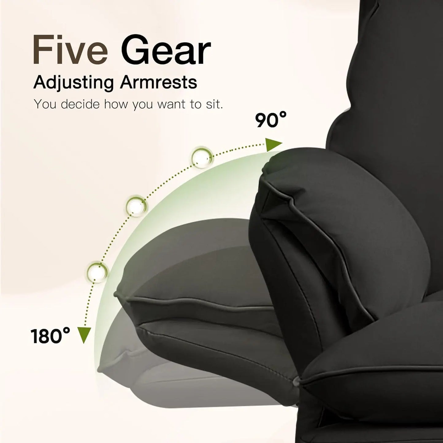 Ergonomic Cloud Cross Legged Office Chair with Footrest,Leather Big and Tall Executive Chair with Wheels,Reversible, Customized