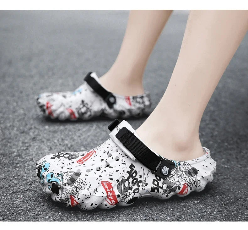 Men'S Breathable Casual Sandals Summer New Soft-Sole Non-Slip Comfort Outdoor Beach Shoes Fashion Youth Dual-Use Sports Slippers