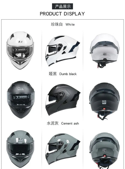 Motorcycle Helmet Full Face Racing Motorbike Helmet with Double Sun Visor Women Man Flip Up Moto Helmets Capacete De Moto