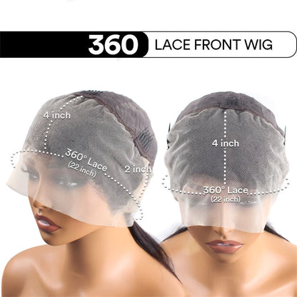 360 HD Lace Front Wig Human Hair 250% Density Body Wave Transparent Lace Frontal Wig Pre-Plucked Hair Full Hairline Natural Wigs