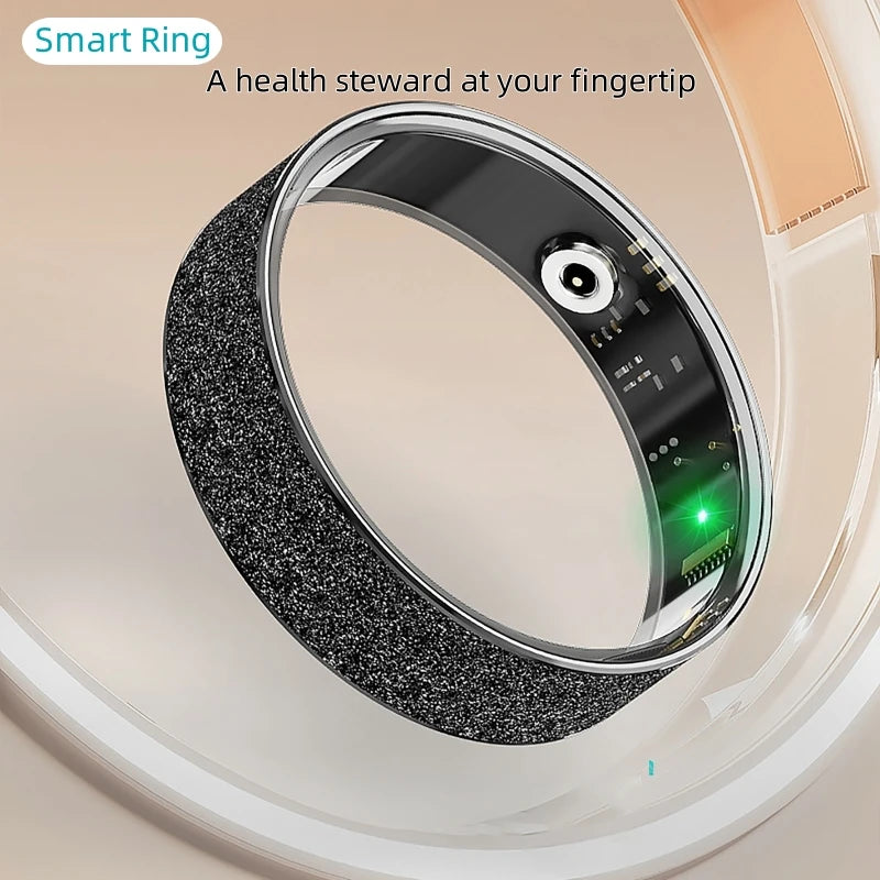 Simple Smart Ring Heart Rate Blood Oxygen Sleep Health Monitor Sport Ring IP68 Waterproof Pedometer Remote Gesture Control Photo