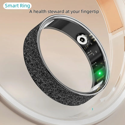 Simple Smart Ring Heart Rate Blood Oxygen Sleep Health Monitor Sport Ring IP68 Waterproof Pedometer Remote Gesture Control Photo