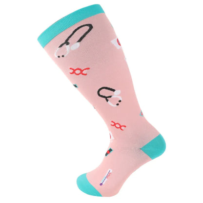 2XL-7XL Plus Size 20-30 mmHg Compression Socks for Women Men Wide Calf Extra Large Knee High Flight Sock for Circulation Support