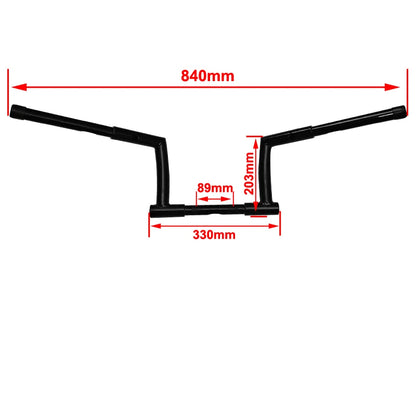 YUNTANMT 8 inch Black 8"Rise Chizeled Ape Hanger 1 1/4" Bar Handlebar For Harley Softail Dyna