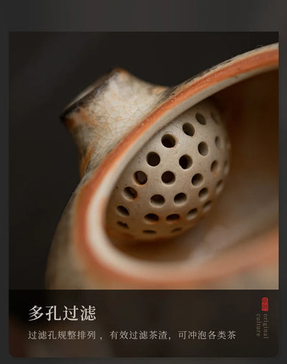 100ml Creative Zhiye Cat Side Handle Pot for Making Tea Handmade Wood-fired Porcelain Pot  for Infusions Kettle Kung Fu Tea Set